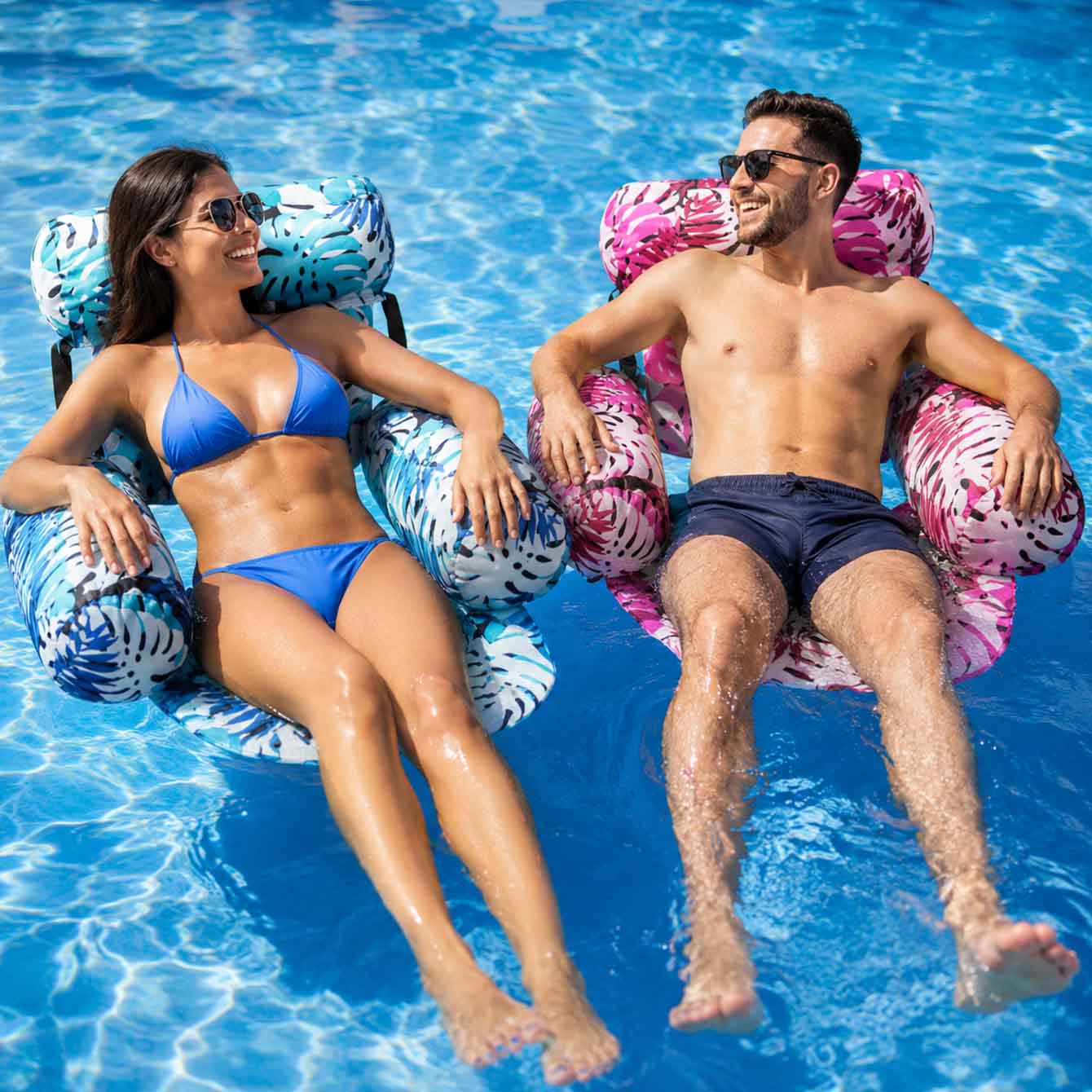 Pool Lounger Inflatable - 1PC Cadeira Flutuante Inflável para Adultos,