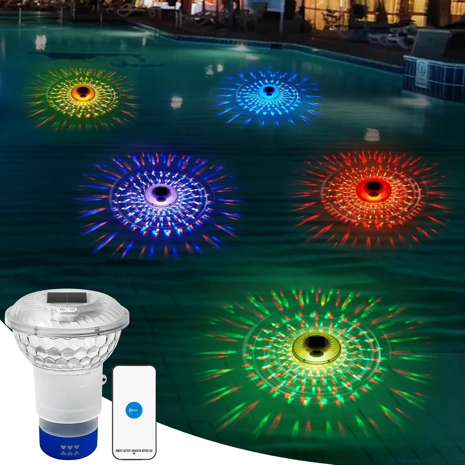 Pool Light Solar Rechargeable - Luz de Piscina Solar Recarregável com