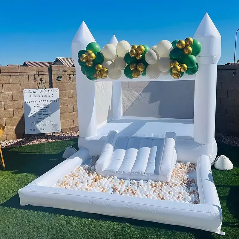 Water Slide Inflatable - Castelo Inflável Branco de Qualidade 20264m