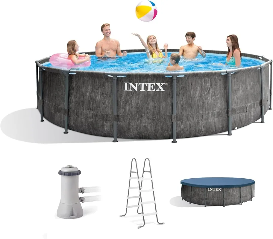 Pool Ladder Above Ground - Piscina Inflável Redonda Intex Greywood Prism