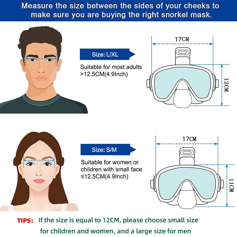 Máscaras de mergulho dobráveis - Snorkel Mask Full Face avaliação e preço