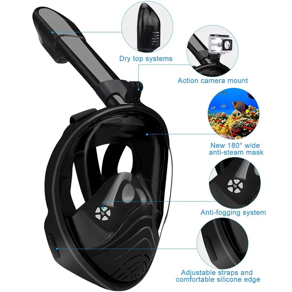 Esnórquel subaquático rosto ch - Snorkel Mask Full Face avaliação e preço