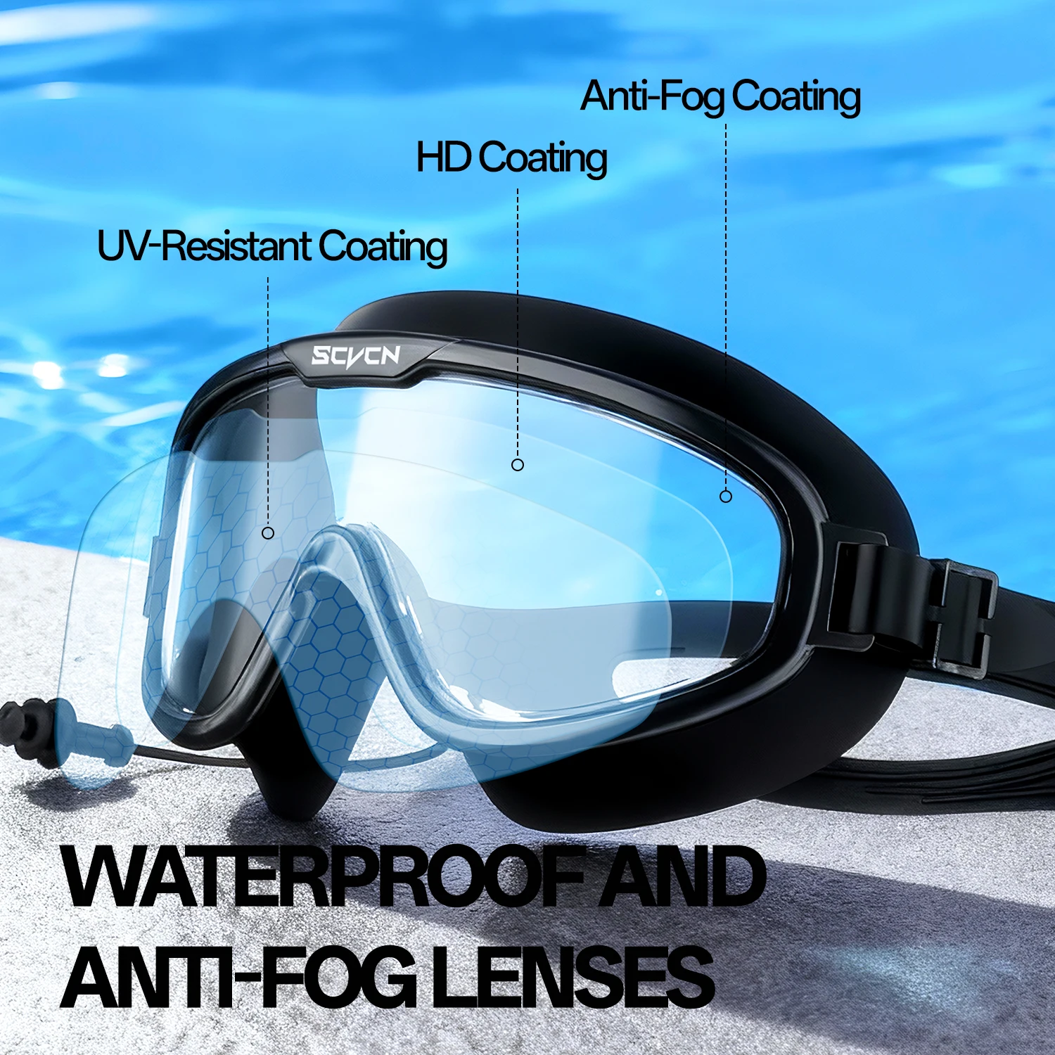 Óculos de Natação SCVCN Profis - Swim Goggles Anti Fog Uv avaliação e preço