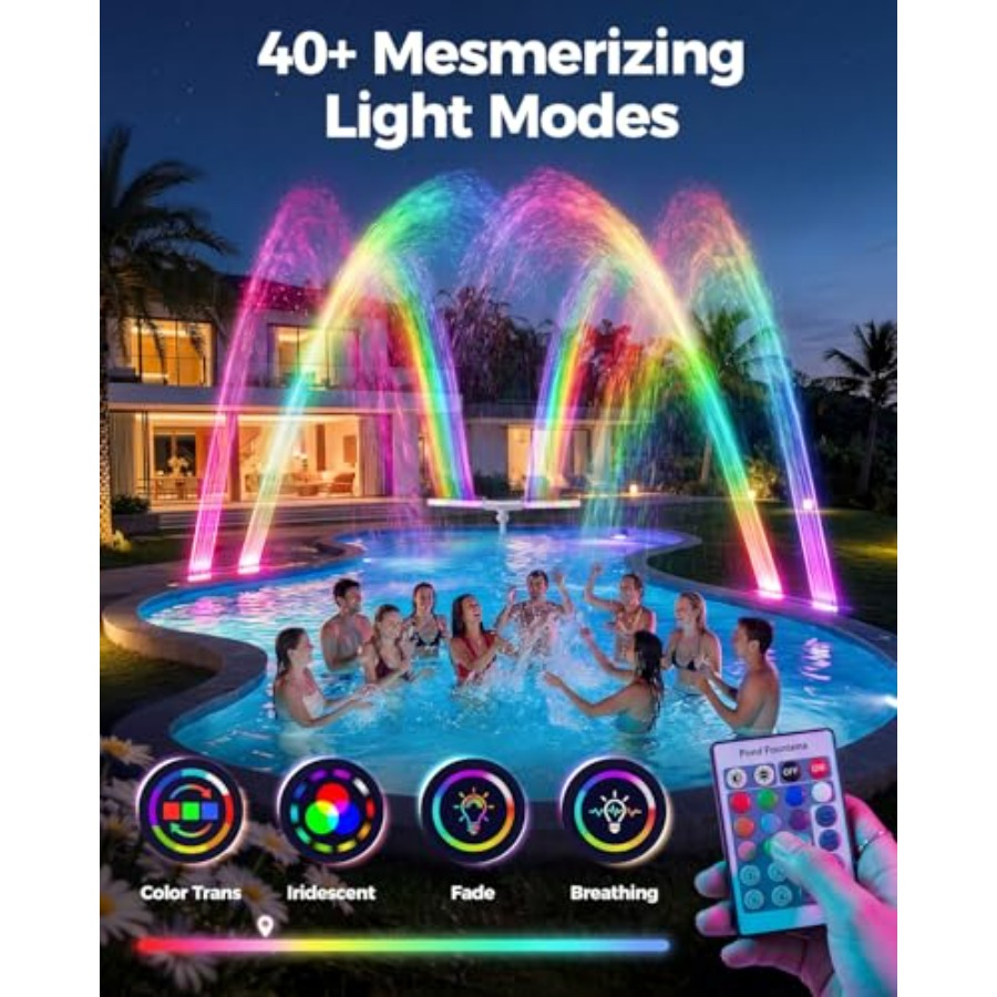 Fonte solar para piscinas ente - Pool Light Solar Rechargeable avaliação e preço