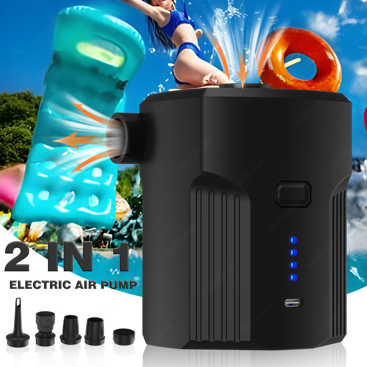 Bomba de ar elétrica portátil  - Pool Lounger Inflatable avaliação e preço