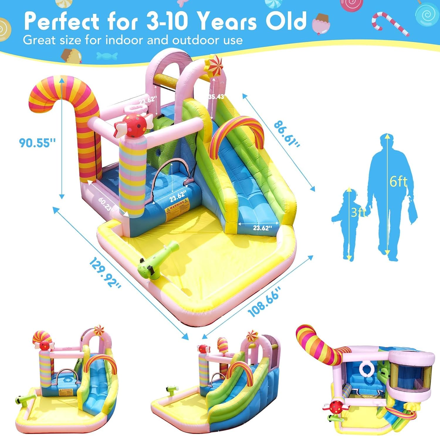 Castelo insuflável para crianç - Water Slide Inflatable avaliação e preço