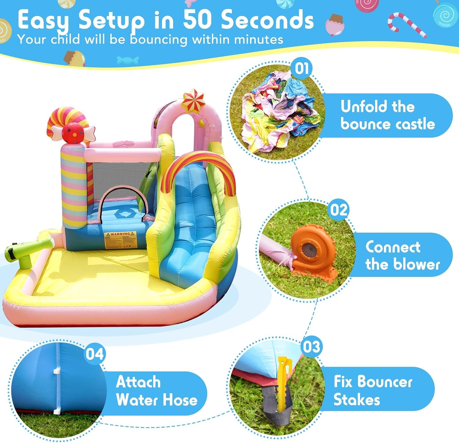 Castelo insuflável para crianç - Water Slide Inflatable avaliação e preço